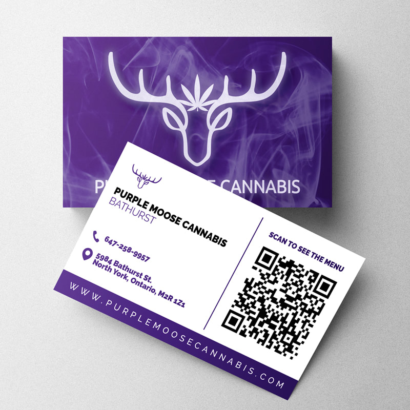 Purple Moose Cannabis Business Cards